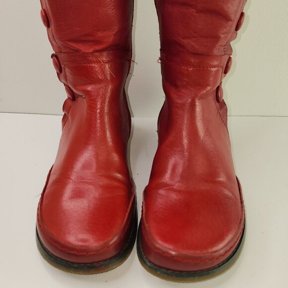Miz Mooz Red Pearson Red High Button Boots (7.5 US - Picture 7 of 10
